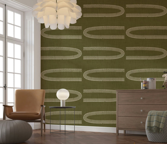 A classic mid-century style wallpaper for walls.

