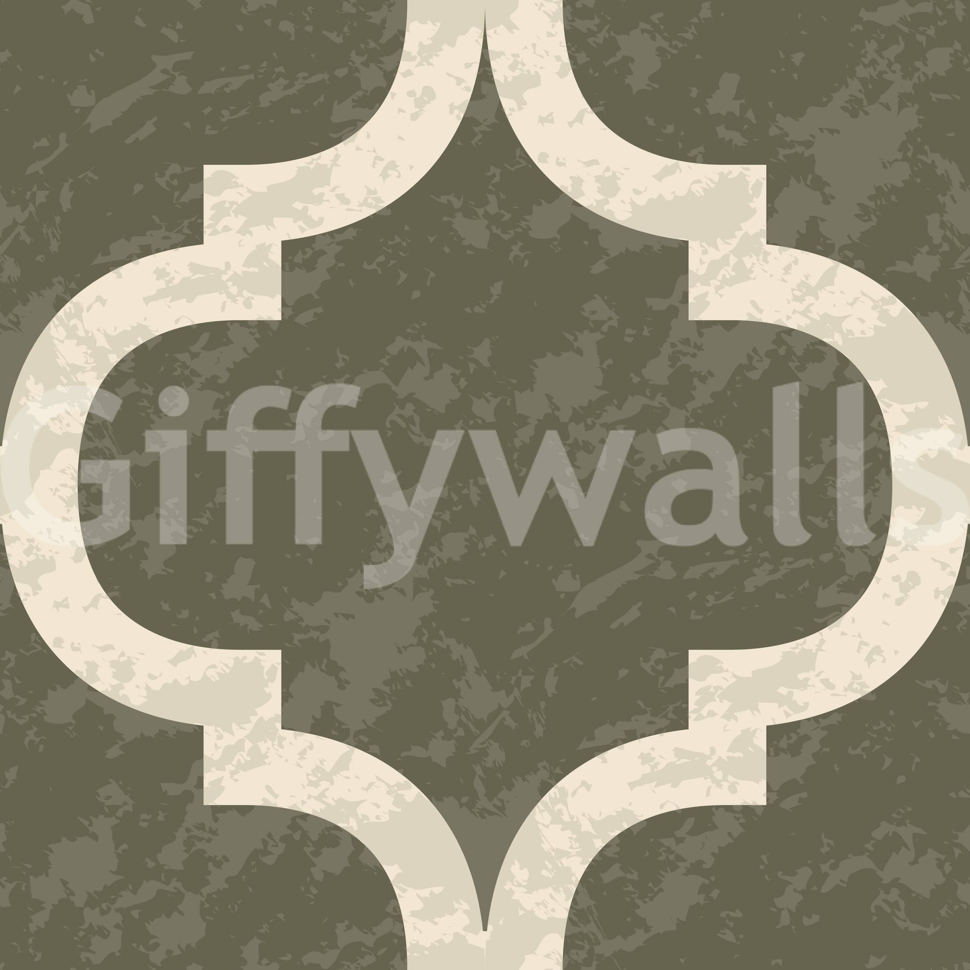 Classic Moroccan ogee wall wallpaper in olive and ivory