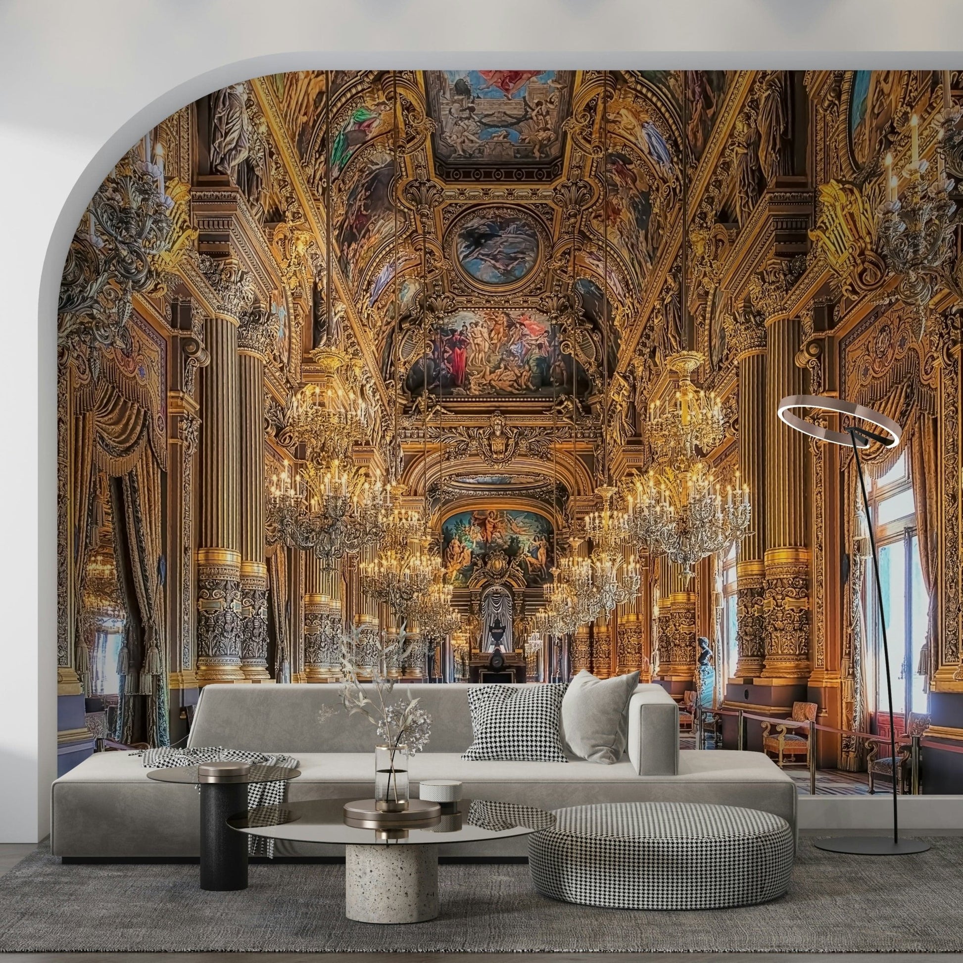 Vintage gold luxury Opulent Grandeur wallpaper for walls.