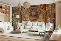 Elaborate museum hall Opulent Grandeur wallpaper mural.