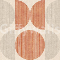 A high-quality orange geometric wall mural for walls.

