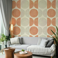 A calming modern design wallpaper mural that defines a space.

