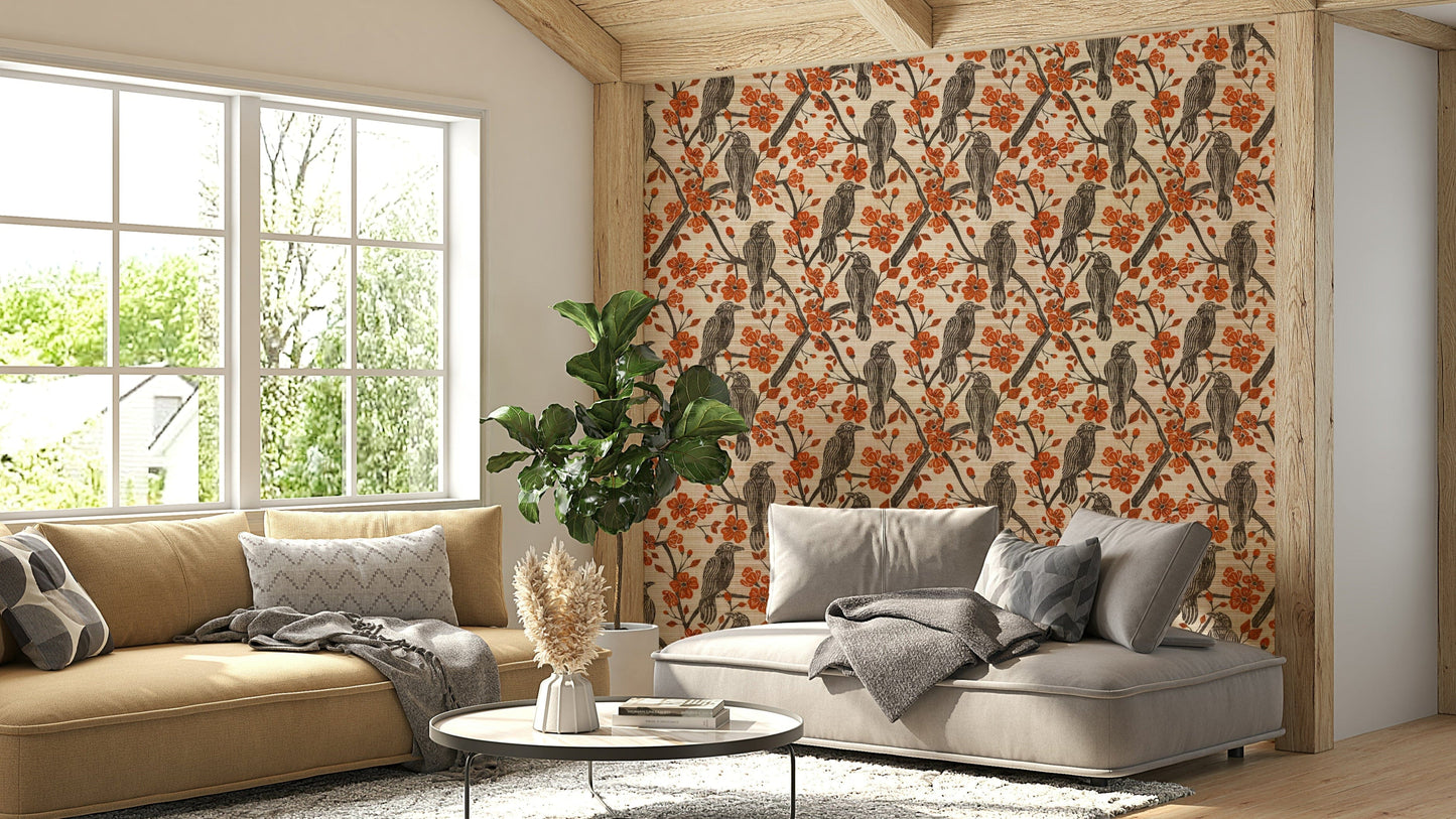 Blossom & Crow natural mural wallpaper