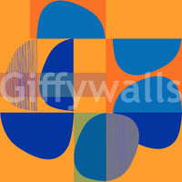 Saturated Vivid Geometry palette, stunning accent wallpaper for walls.