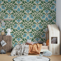 A soft and calming floral wallpaper pattern.
