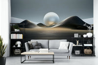 Minimalist desert dunes ombré wall mural wallpaper

