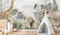Stunning safari jungle wallpaper mural for nature lovers.
