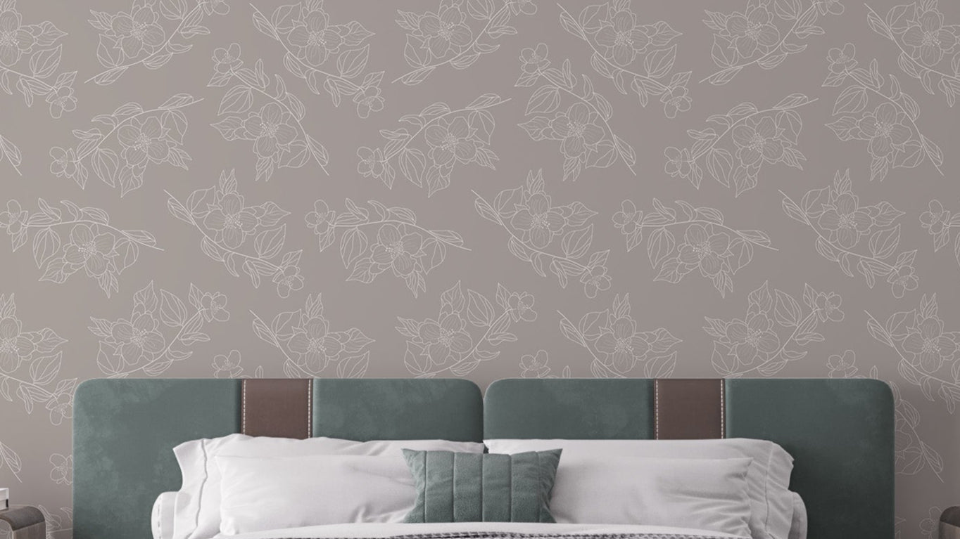 Delicate jasmine floral wallpaper design