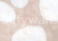 Organic Abstract Shapes wallpaper close-up showing soft white blob shapes on a blush beige background