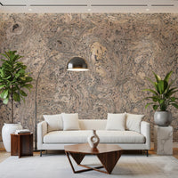 Organic Cork Grain Flow Wall Mural