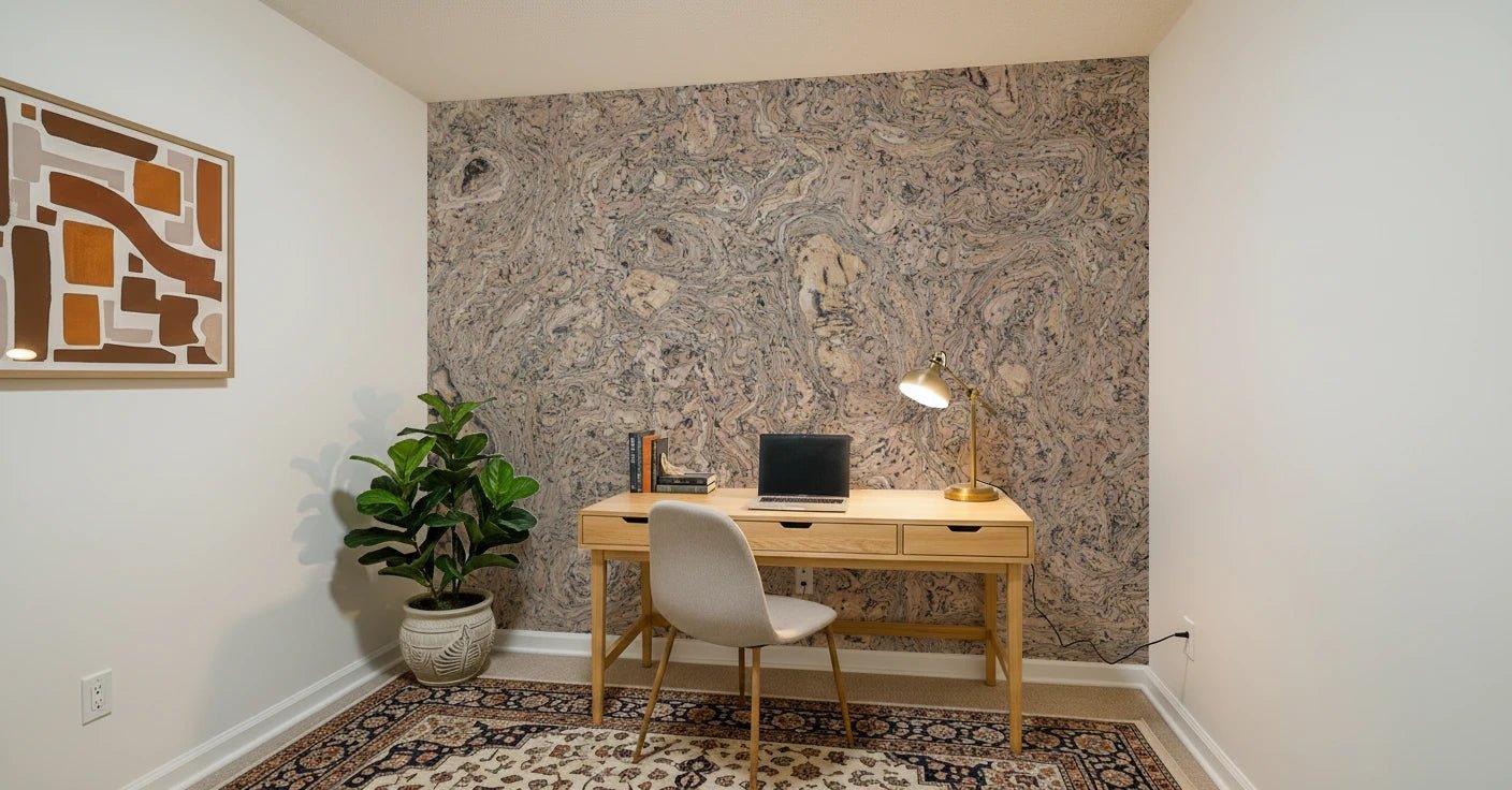 Organic Cork Grain Flow Wall Mural