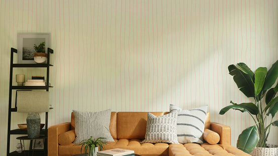 Organic pink lines wallpaper with soft curves

