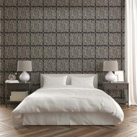 Organic fern leaf design in neutral taupe

