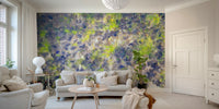 Close-up view of the mural's smooth, matte-finish material.

