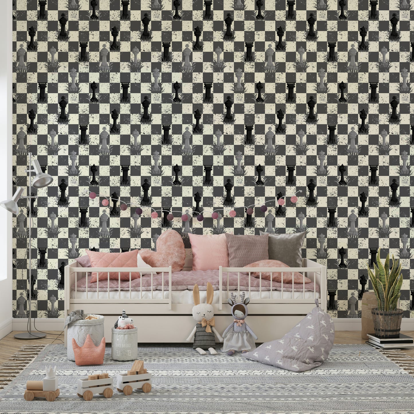 Outdoor Chess - Grayscale / Black and White Wallpaper⁠