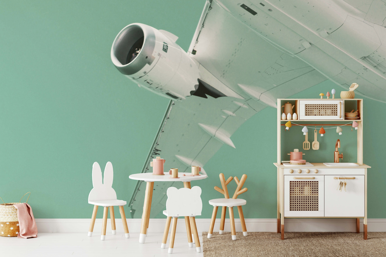 A graceful subtle pattern wall mural in soft tones.

