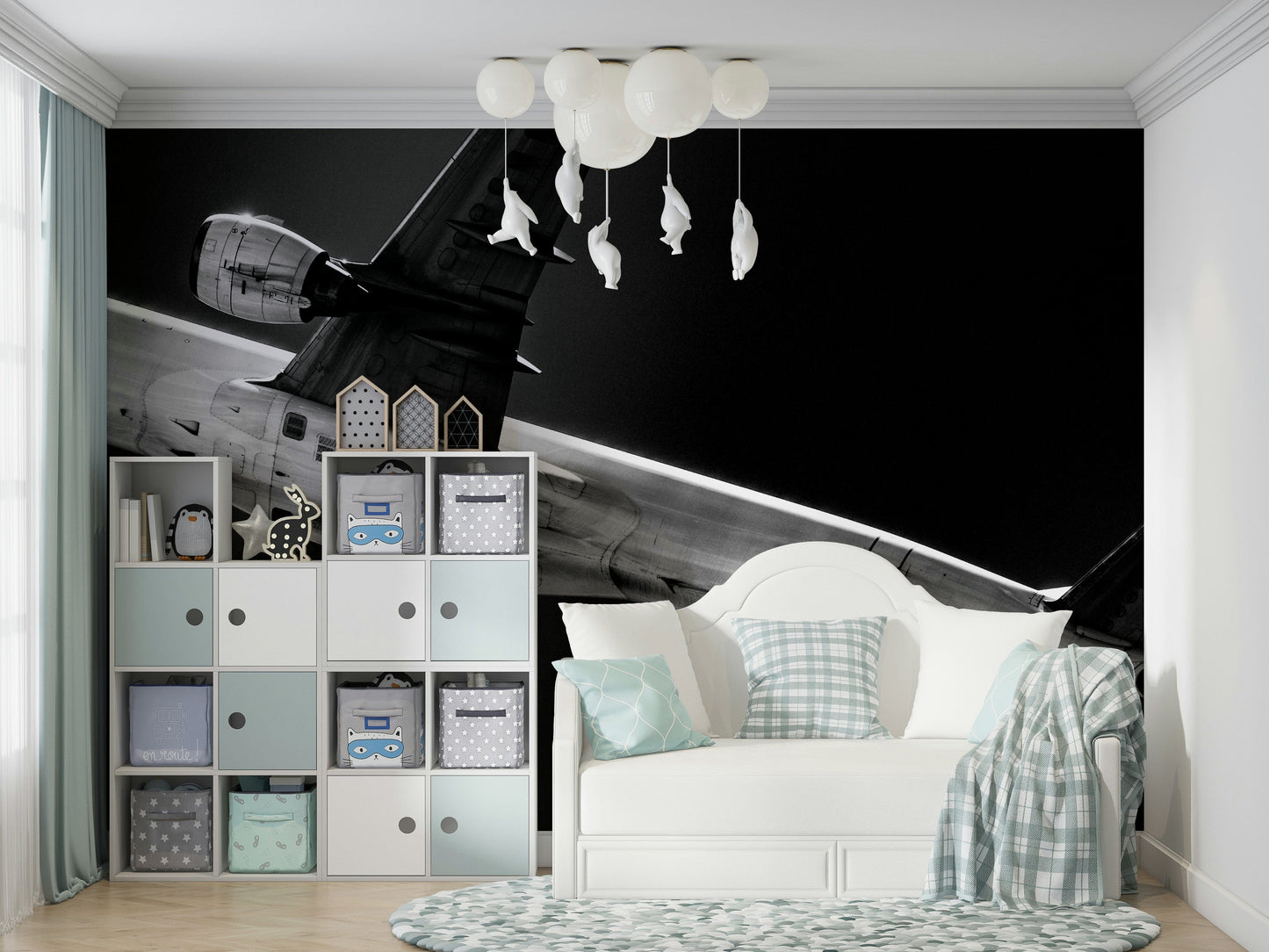 An artistic nature inspired mural for home decor.

