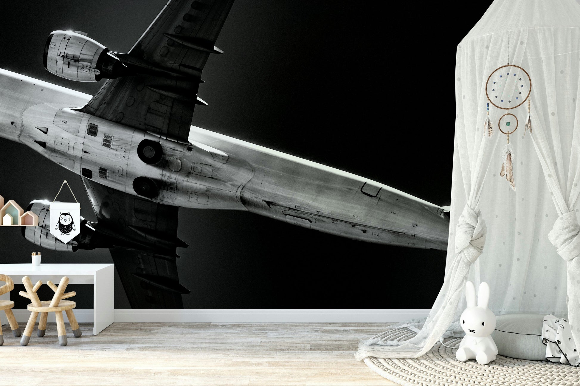 A beautiful modern view wall mural for a living room.

