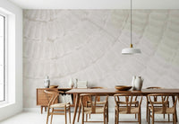 Oyster Shell Echo Wall Mural featuring soft, layered oyster shell textures in neutral tones for coastal-inspired interiors.