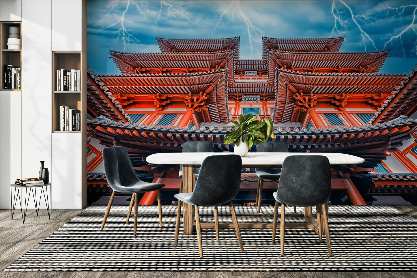 A serene mystical architecture wall mural for your decor.

