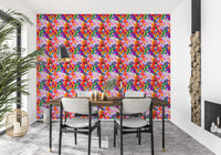Stylized Painted Garden Bloom Spring Colorful Flowers Wallpaper nature theme