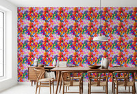 Multi-colored Painted Garden Bloom Spring Colorful Flowers Wallpaper art print