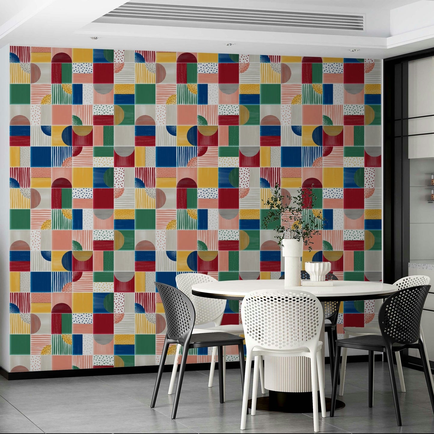 Bright mural wallpaper for kids’ room
