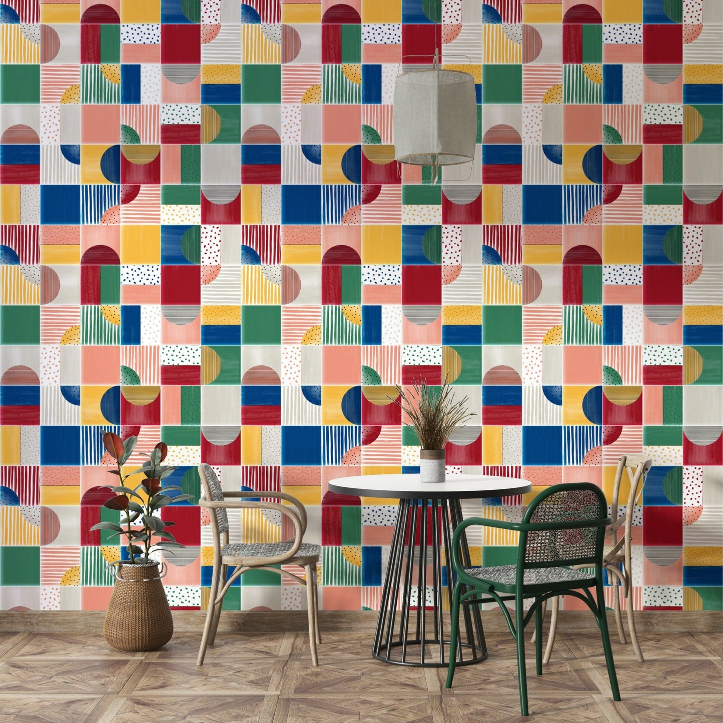 Colorful fiesta-inspired wallpaper
