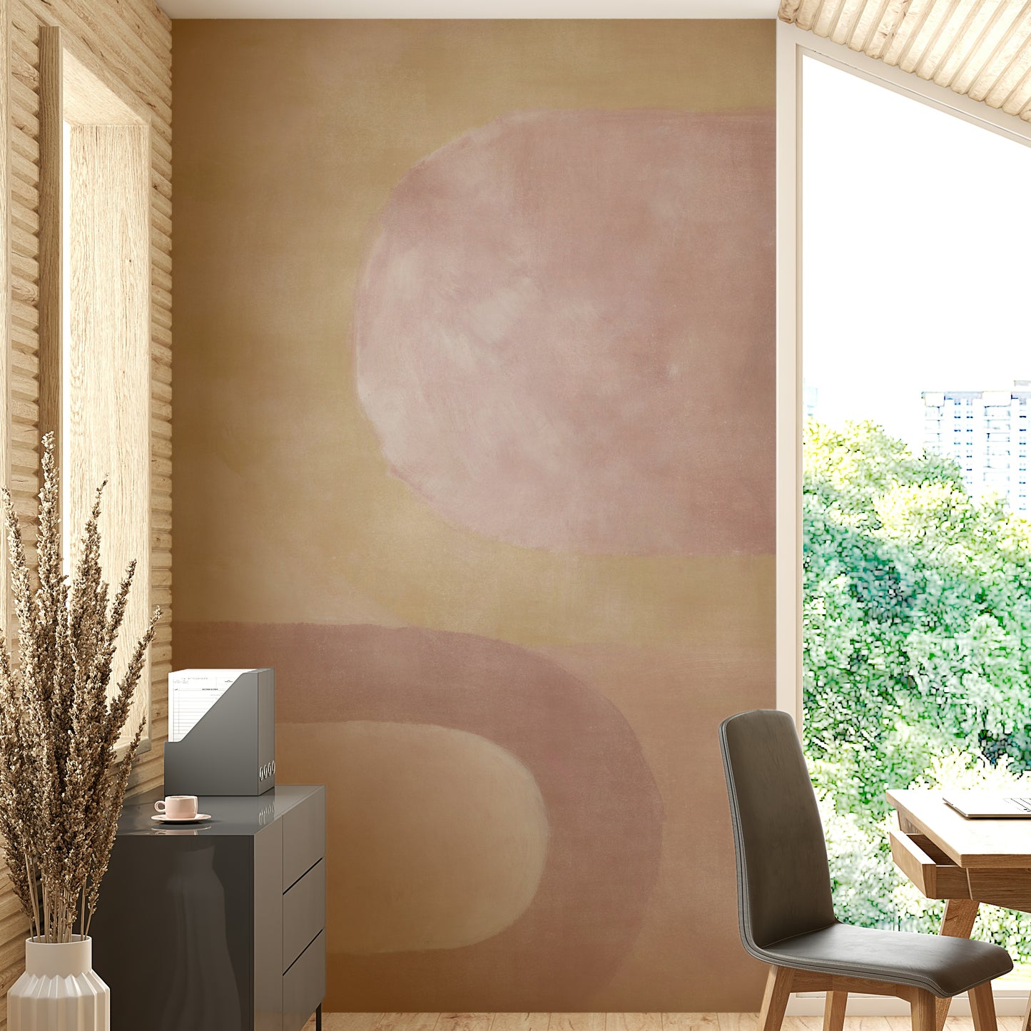 Gentle brushstroke wallpaper in soft colors

