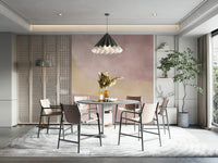 Abstract mural with blush curved shapes

