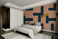 Unique painted tiles in vibrant colors for a dynamic wall mural

