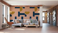 Handcrafted tile mural offering dynamic and artistic energy

