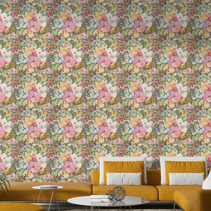 Spring Painterly Florals floral print wallpaper