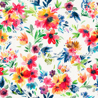 Painterly Flowers Tropical Red Wallpaper⁠