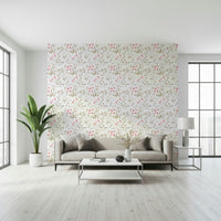 Contemporary wall covering featuring artistic layered flower petals