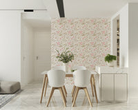 Nature-inspired wall mural of soft petals in gentle brushstroke patterns