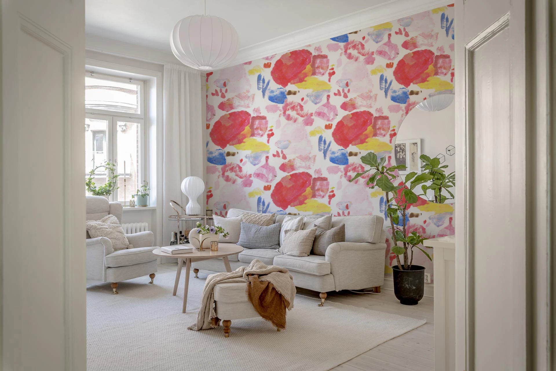 Palette of Bright Colorful Brushstrokes Wallpaper⁠