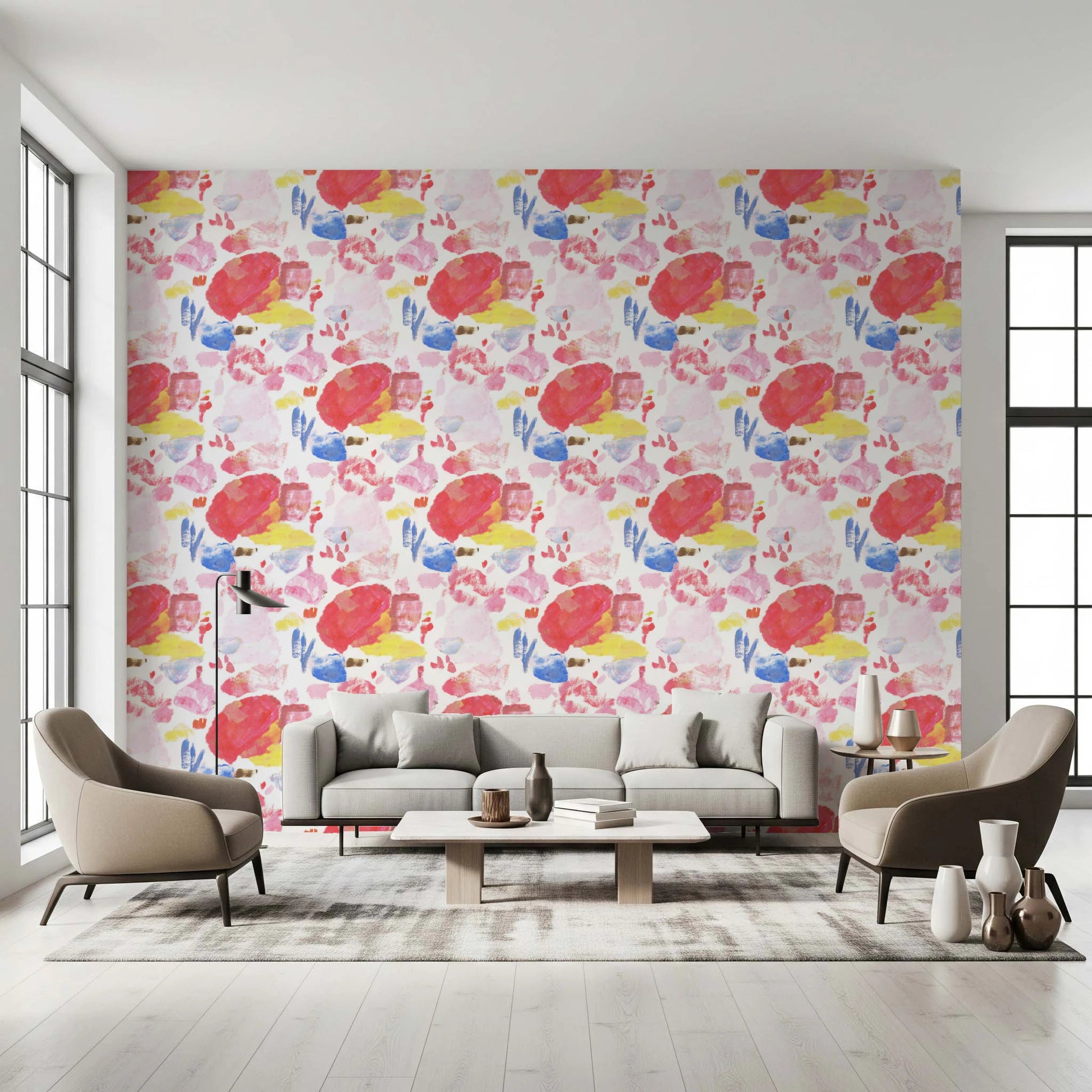 Palette of Bright Colorful Brushstrokes Wallpaper⁠