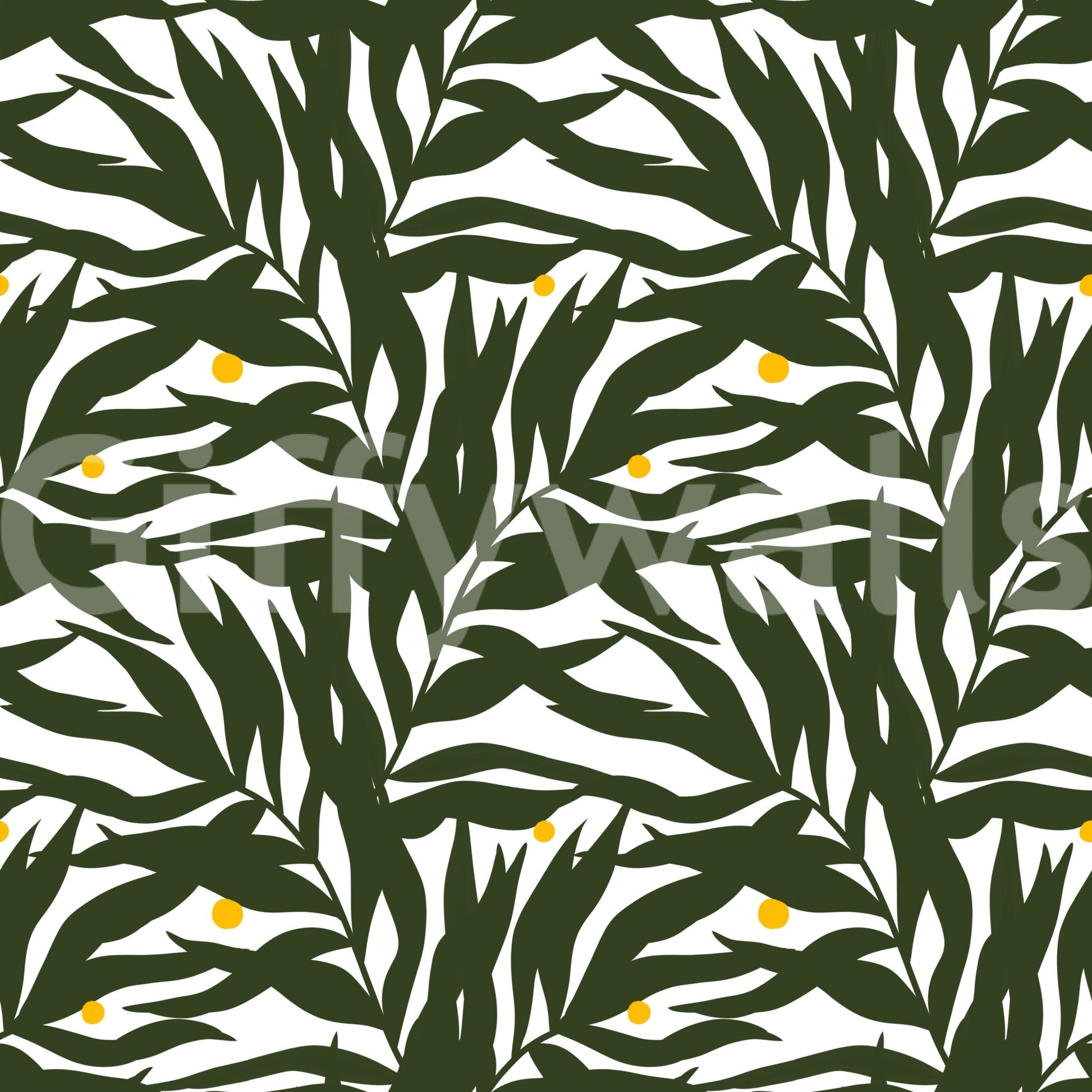 Palm Fronds & Fruit citrus grove Wallpaper⁠