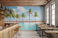 Palm Pool Escape Wall Mural