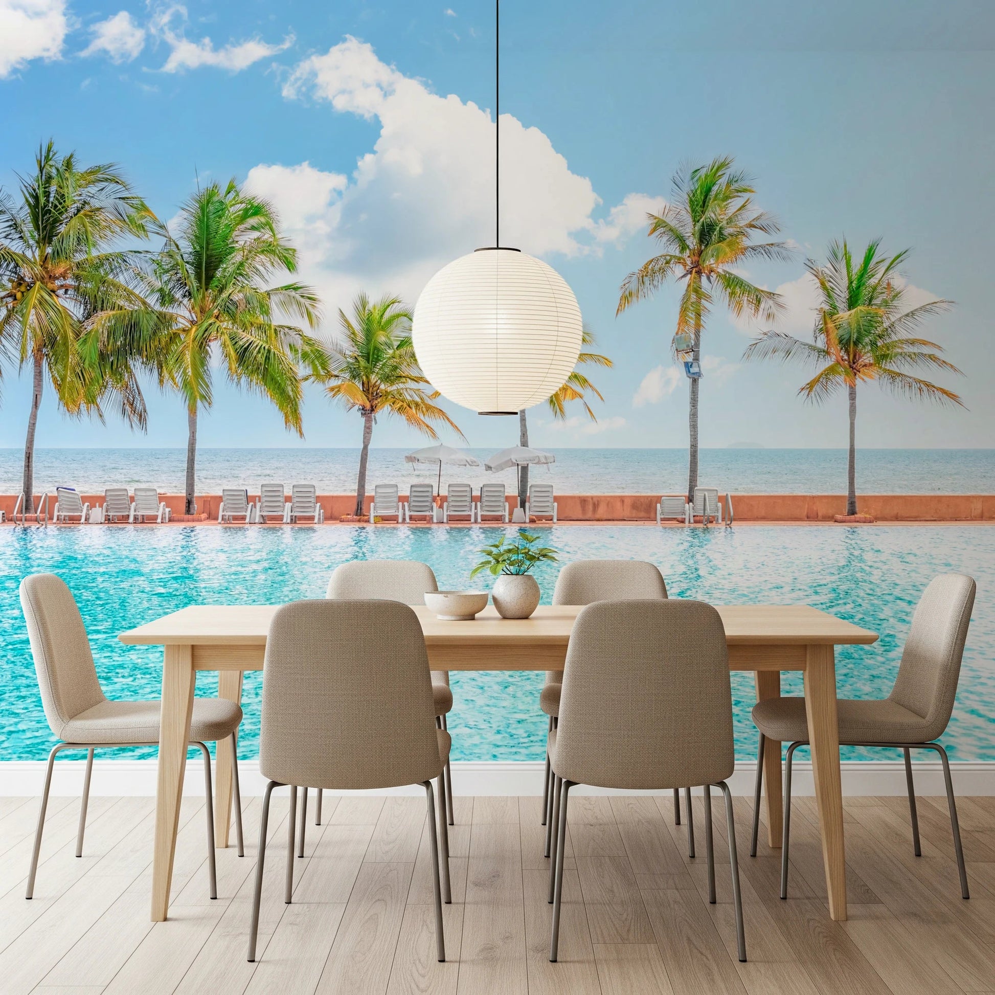 Palm Pool Escape Wall Mural