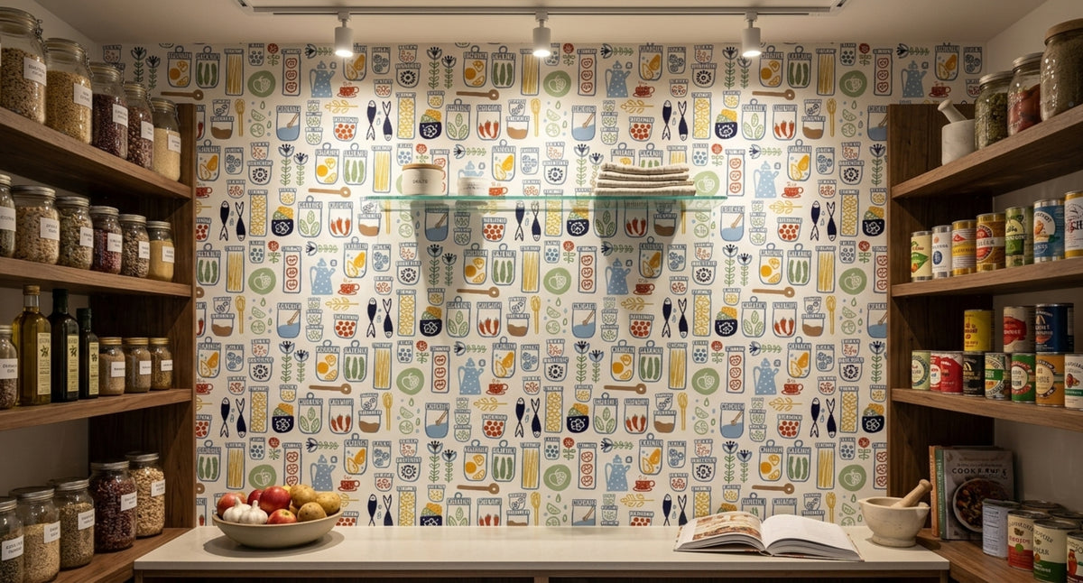 Pantry Shelves Wallpaper for pantry