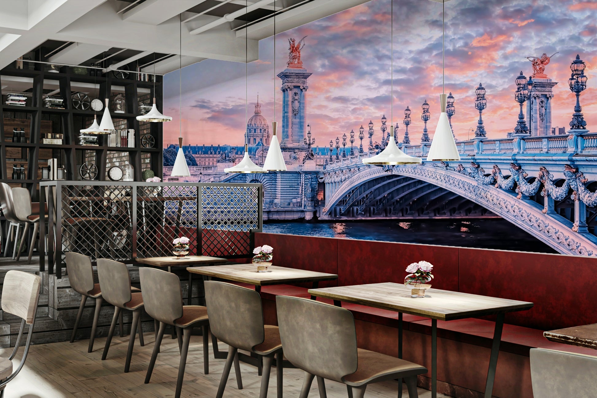 Decorative lamps on Alexandre III bridge

