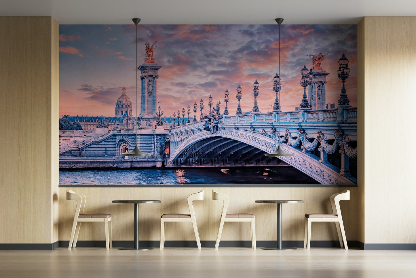 Historic Paris bridge over calm waters

