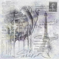 Whimsical Paris mural featuring Eiffel Tower view

