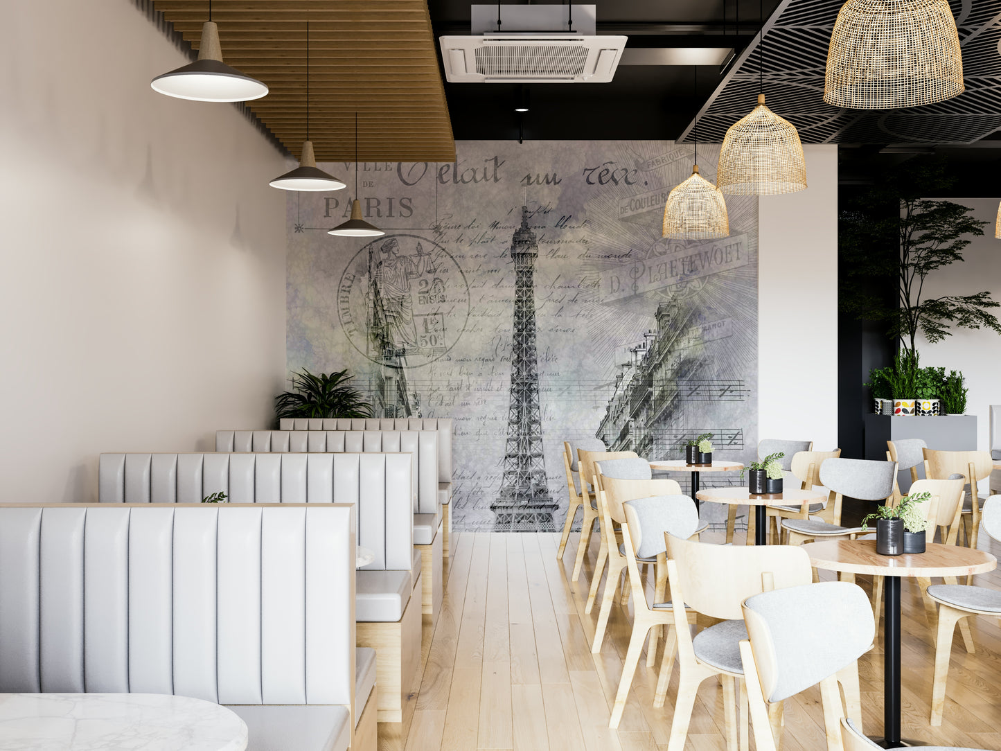 Vintage-style Eiffel Tower wall art with layered design

