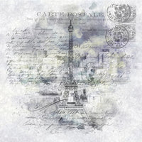 Collage mural featuring sweeping Paris skyline

