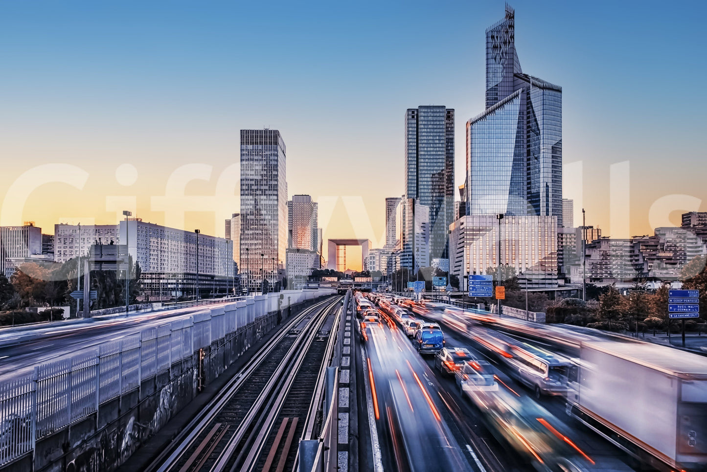 Metropolis Dawn Wall Mural