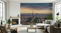 Gorgeous Paris Panorama Sunset scenery urban landscape decorative print.