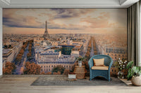 An artistic travel theme mural for home decor.


